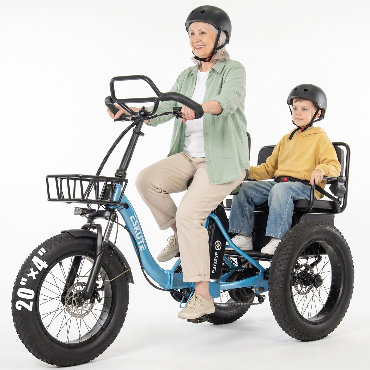Eskute® T300 Pro Folding Electric Trike with One-Button Reverse