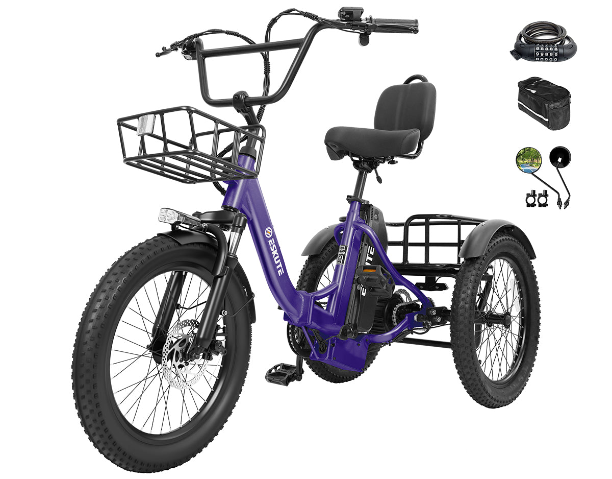 Eskute® T300 Max Folding Electric Trike with Reverse Function