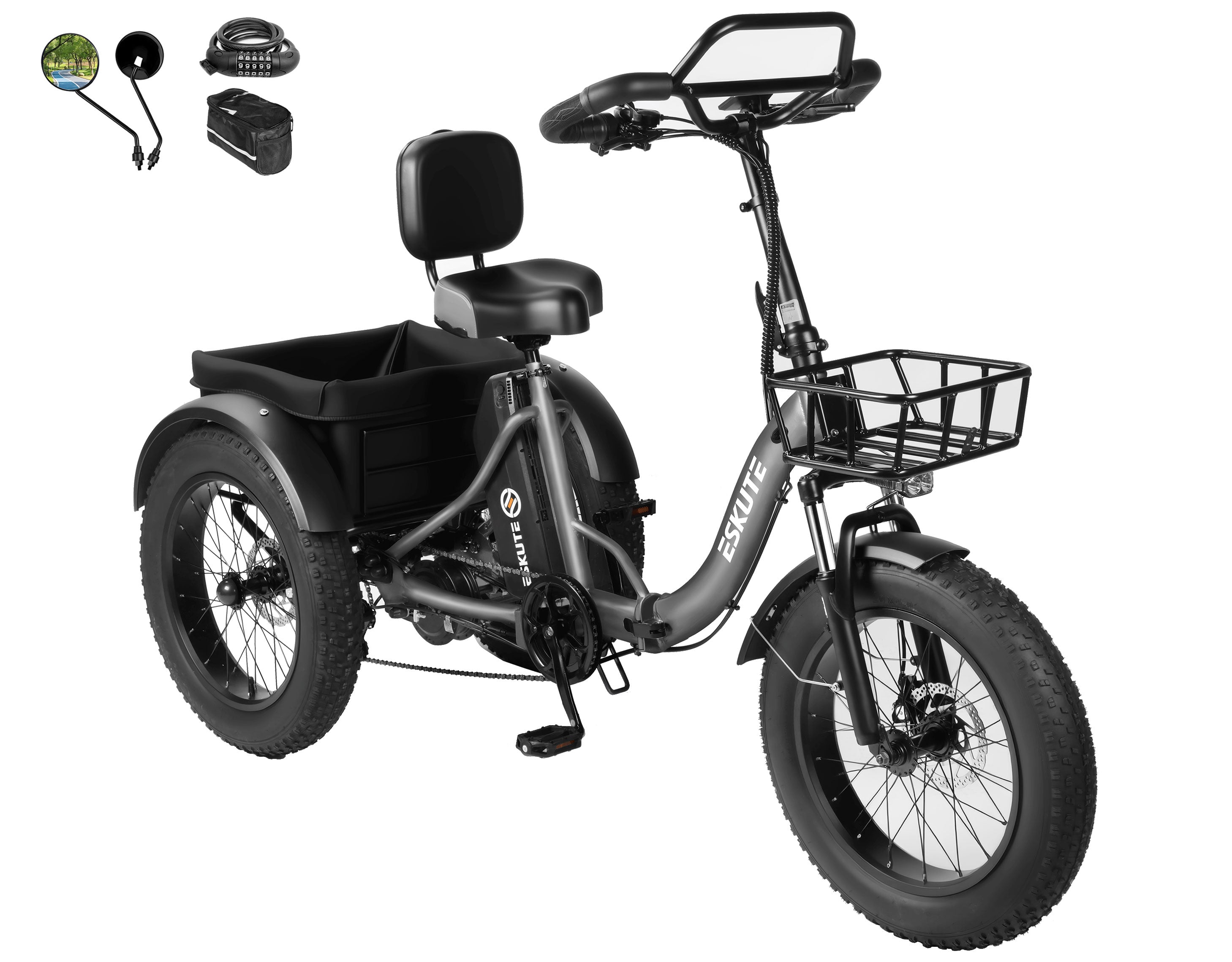 Eskute® T300Pro Folding Electric Trike