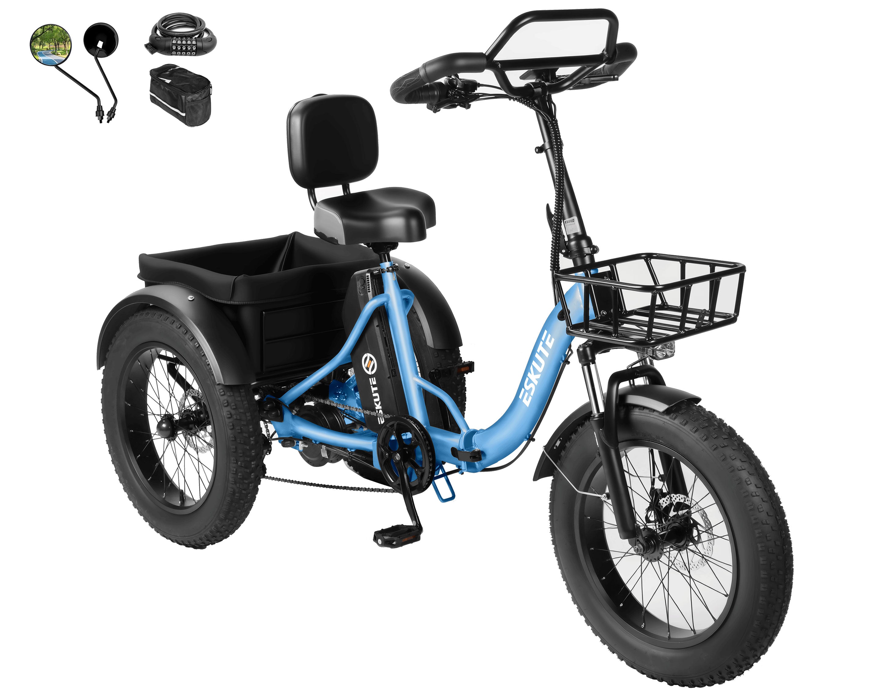 Eskute® T300Pro Folding Electric Trike