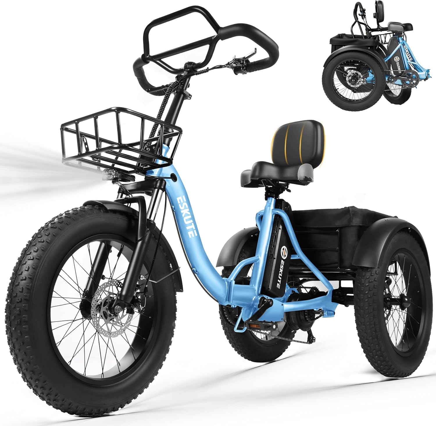 Eskute® T300Pro Folding Electric Trike