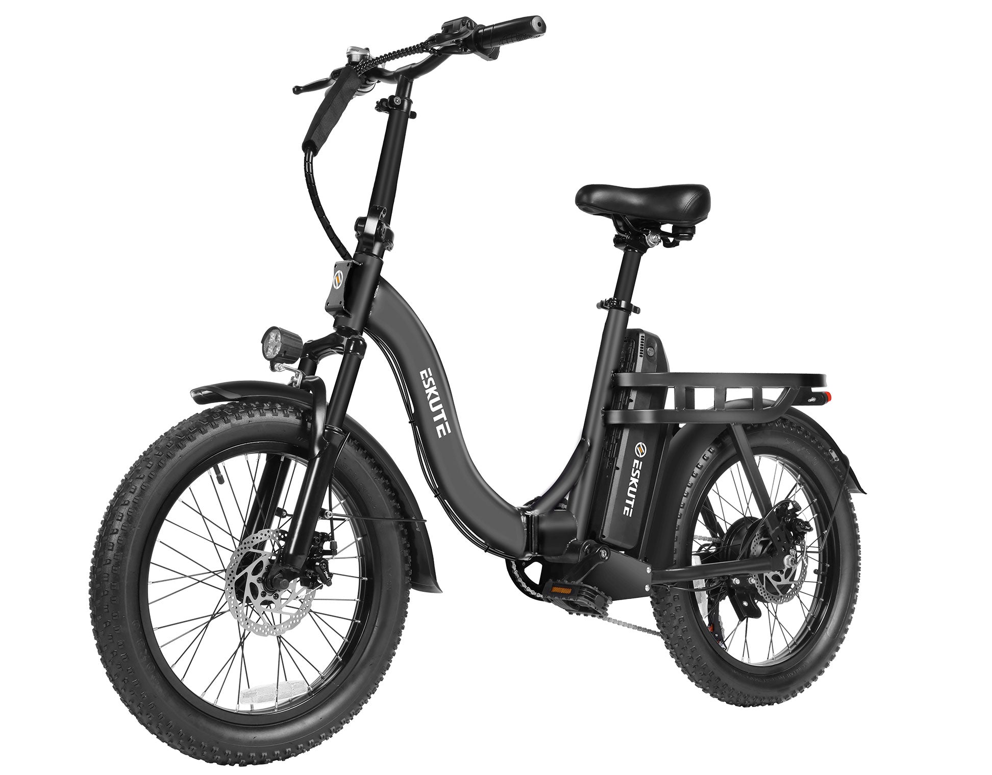 Black electric bike on a white background