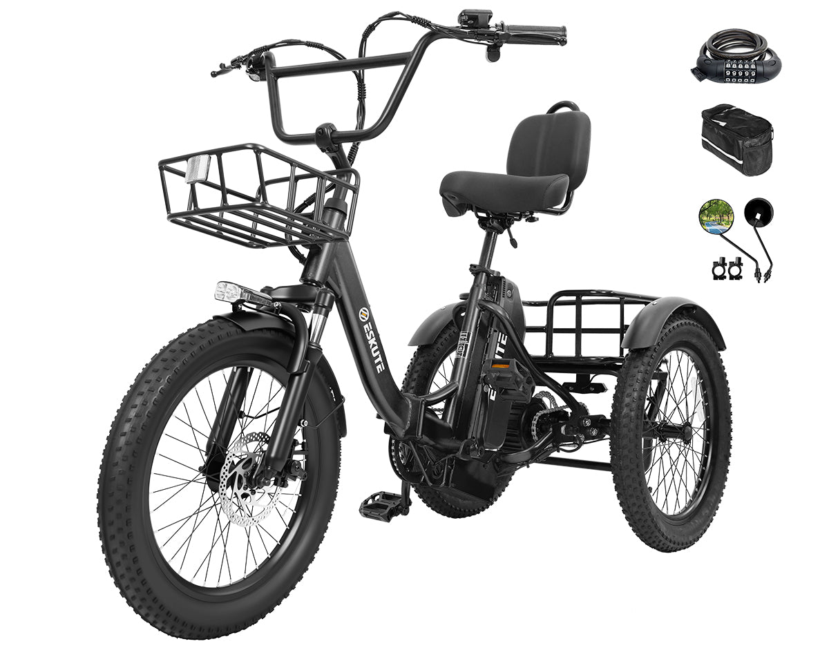 Eskute® T300 Max Folding Electric Trike with Reverse Function