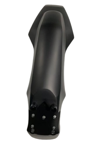 Black Eskute Nova Mini front fender with mounting holes