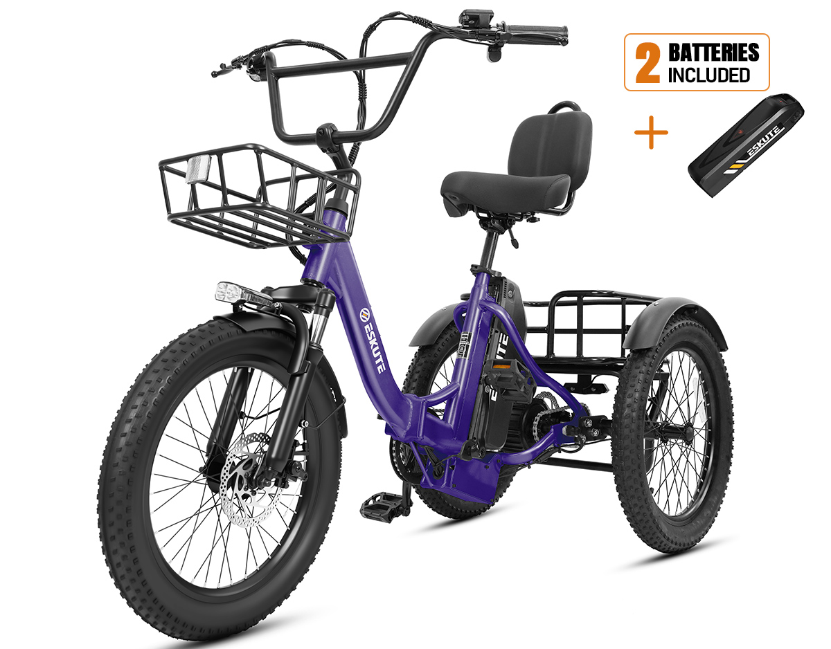Eskute® T300 Max Folding Electric Trike with Reverse Function