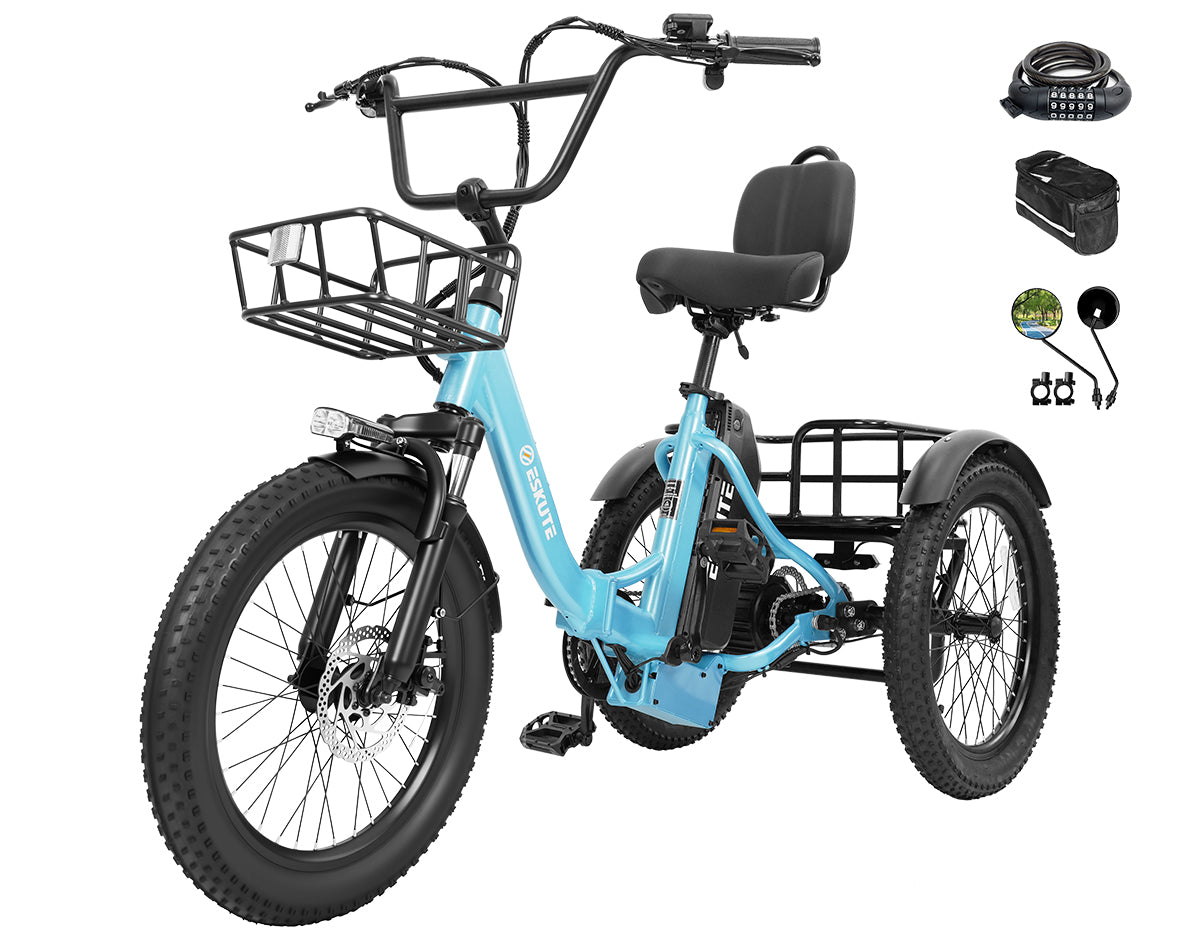 Eskute® T300 Max Folding Electric Trike with Reverse Function