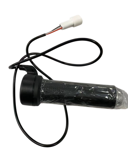 Black e-bike twist throttle with cable and white connector for Nova Mini