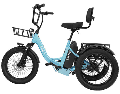 Eskute® T300 Max Folding Electric Trike with Reverse Function