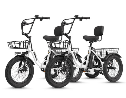 3 wheel electric bicycles for sale 1200W 48V 499Wh Lightweight Electric Trike for Adults & Seniors Eskute 3-Wheel Foldable Fat Tire Trike Eskute Ebike Combo Sale T300 *2 Blue*2