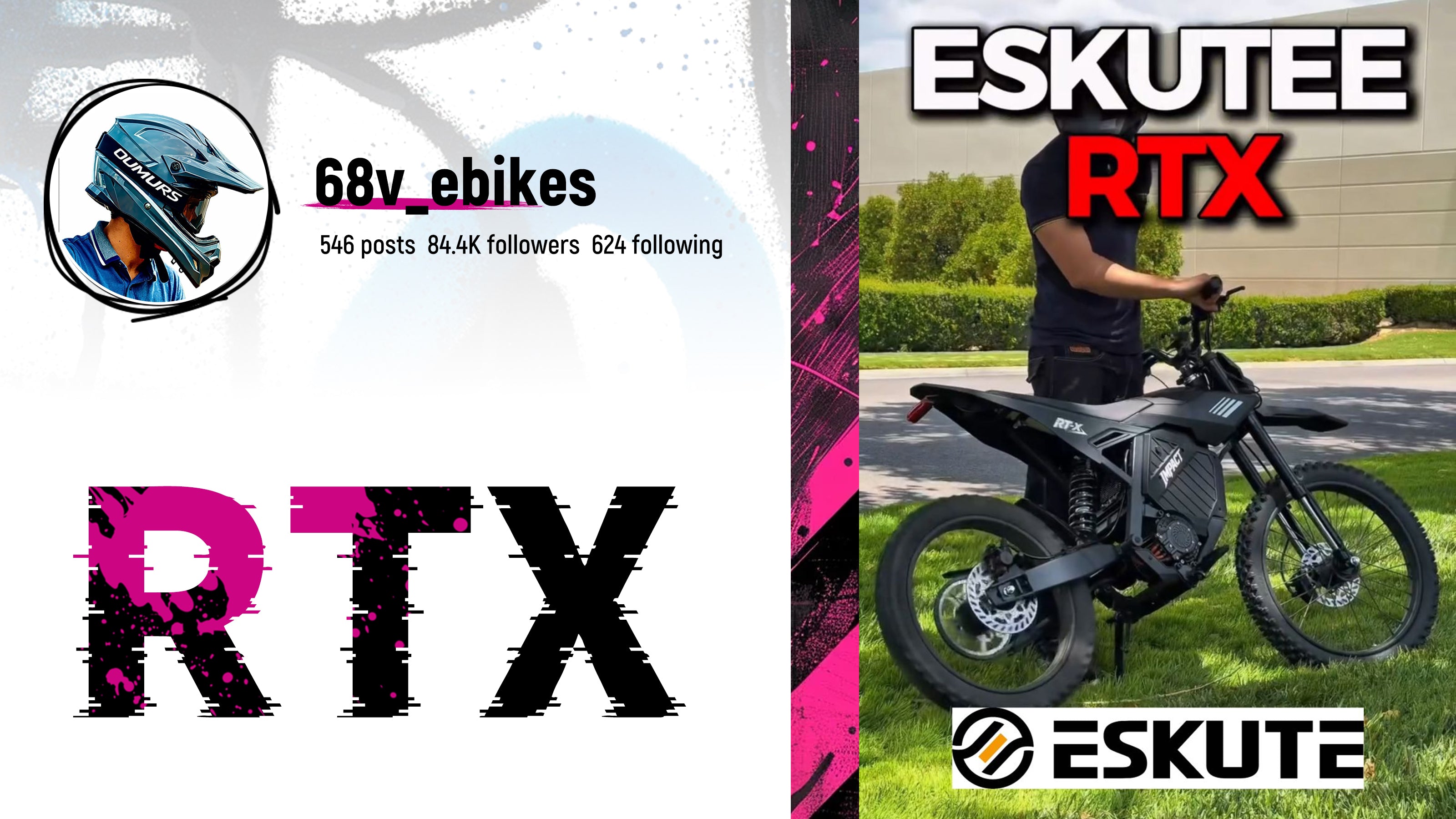 6500W 53MPH 300Nm 70 Miles Eskute RT X Electric Dirt Bike For