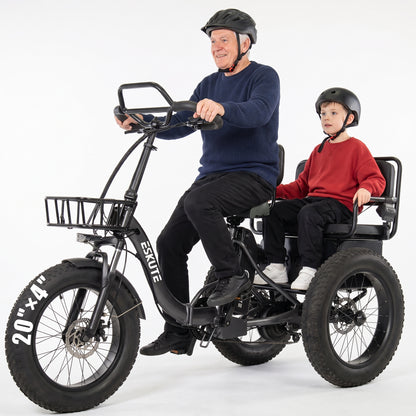 Eskute® T300 Pro Folding Electric Trike with One-Button Reverse