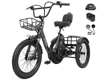 Eskute® T300 Max Folding Electric Trike with Reverse Function
