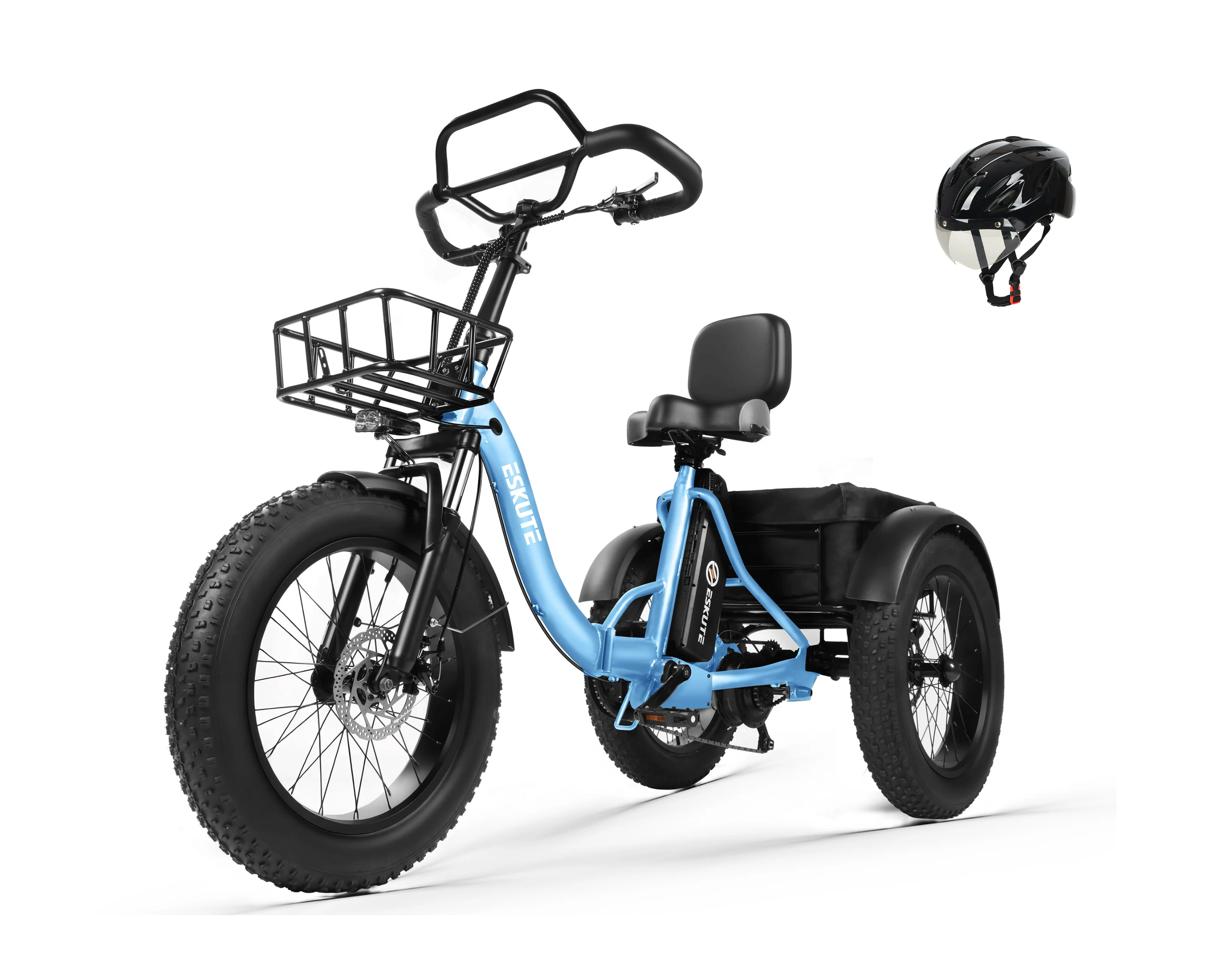 Eskute® T300 Pro Folding Electric Trike with One-Button Reverse