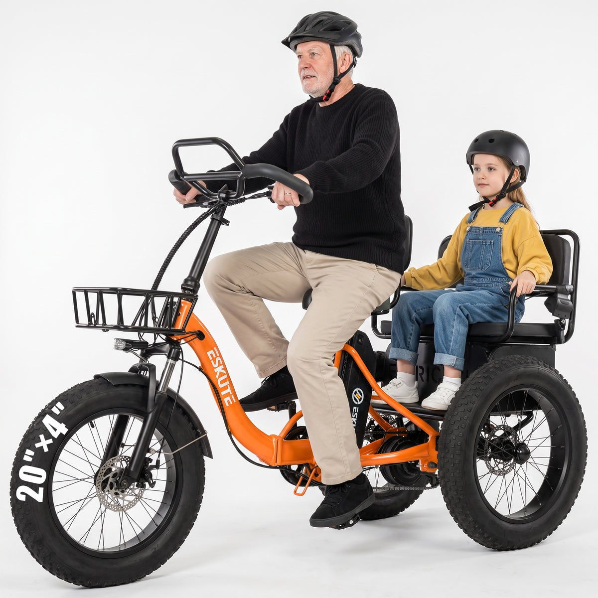 Eskute® T300 Pro Folding Electric Trike with One-Button Reverse
