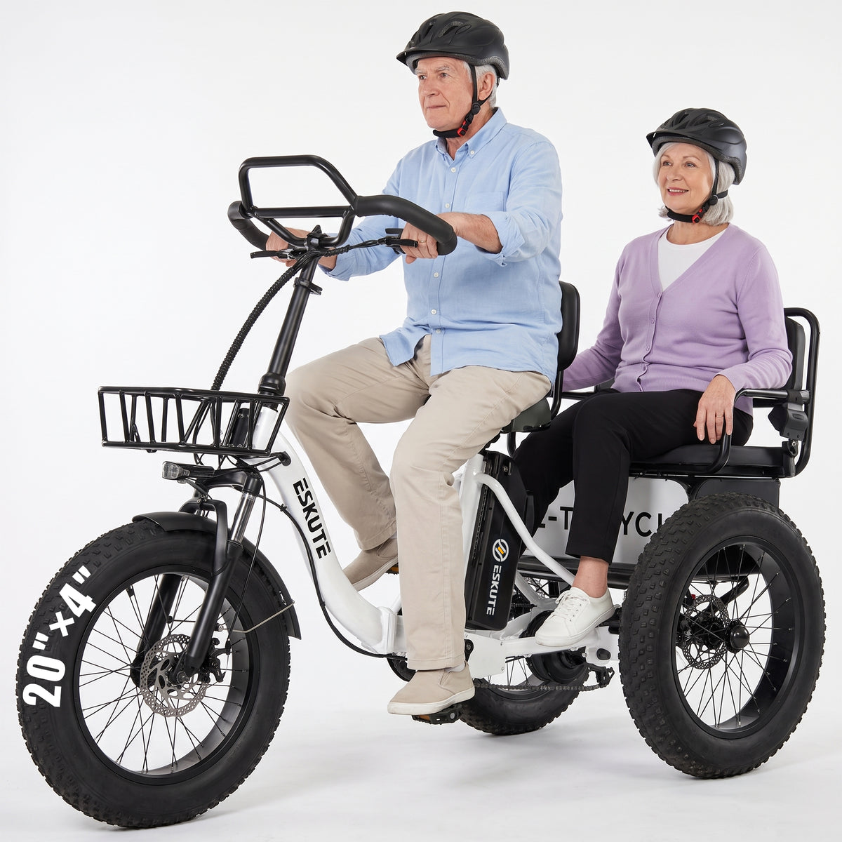 Eskute® T300 Pro Folding Electric Trike with One-Button Reverse