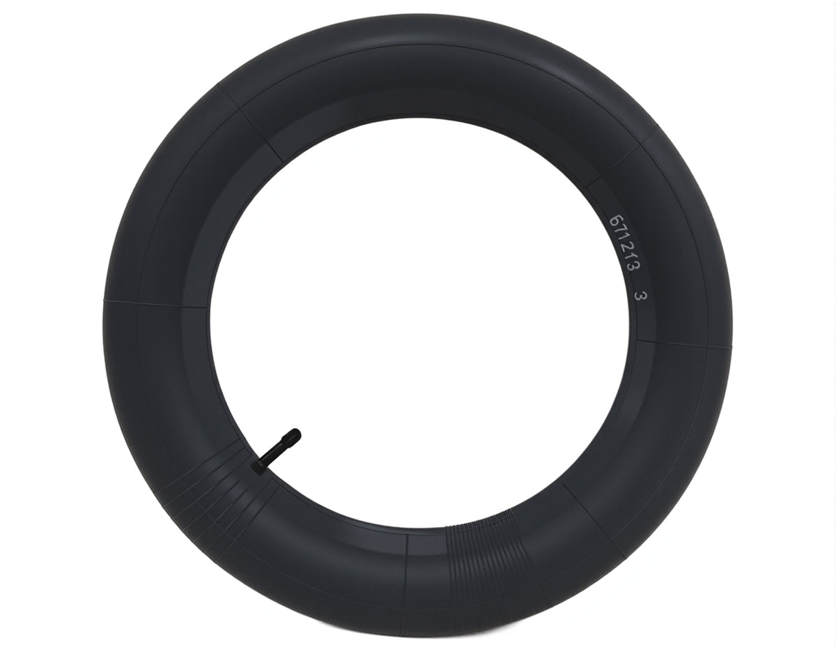 Black inner tube on a white background