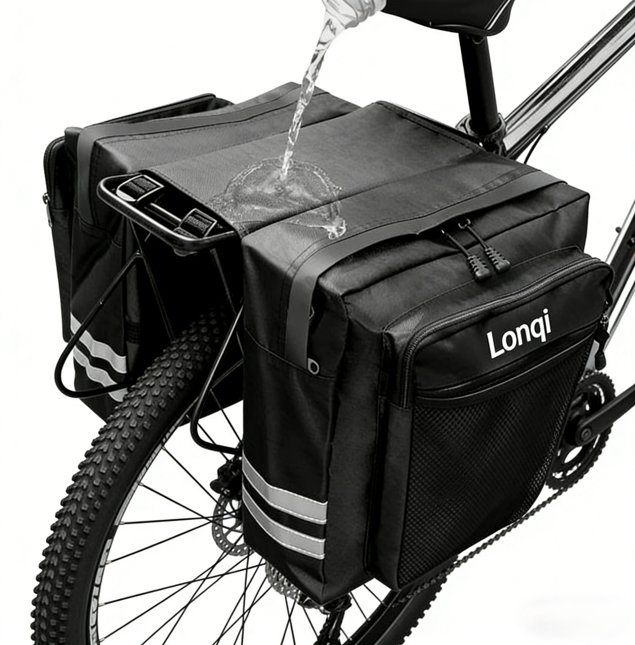 Lonqi Bike Rear Rack Double Pannier Bag