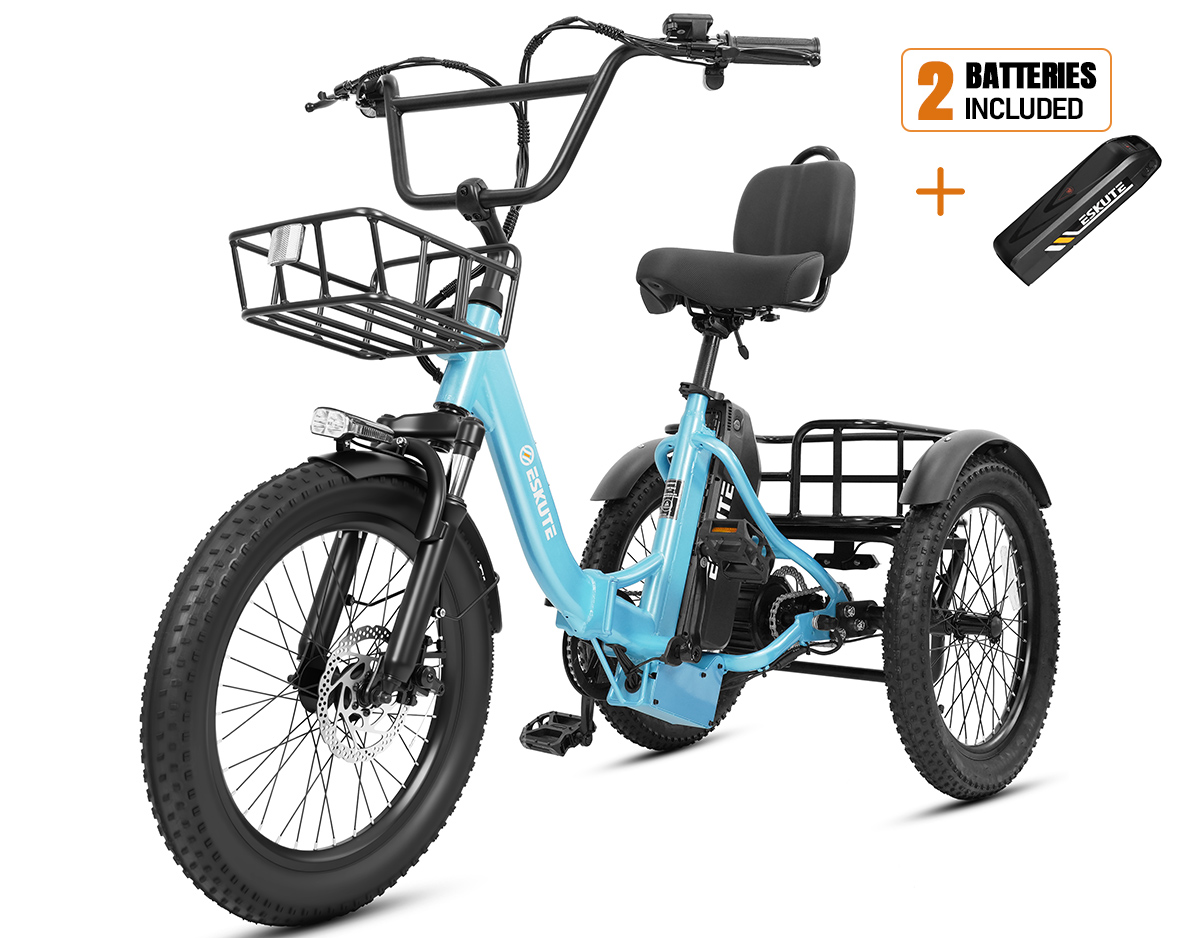 Eskute® T300 Max Folding Electric Trike with Reverse Function